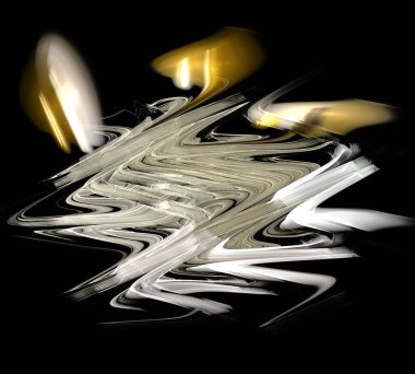 Siyah Renk Üzerine Bir Dijital Fraktal Resmi