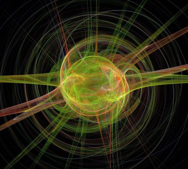 Siyah Renk Üzerine Bir Dijital Fraktal Resmi