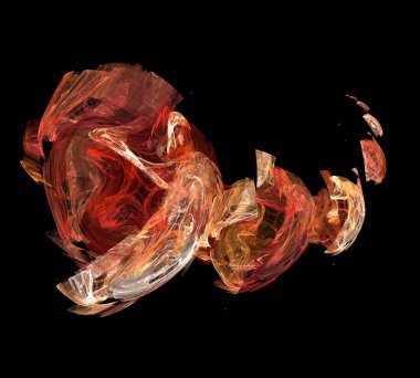 Siyah Renk Üzerine Bir Dijital Fraktal Resmi