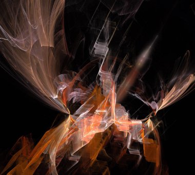 Siyah Renk Üzerine Bir Dijital Fraktal Resmi