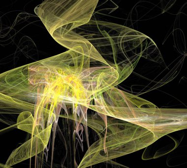 Siyah Renk Üzerine Bir Dijital Fraktal Resmi