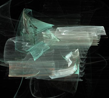 Siyah Renk Üzerine Bir Dijital Fraktal Resmi