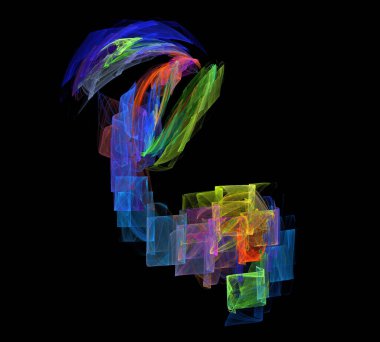 Siyah Renk Üzerine Bir Dijital Fraktal Resmi