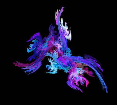 Siyah Renk Üzerine Bir Dijital Fraktal Resmi