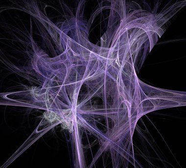 Siyah Renk Üzerine Bir Dijital Fraktal Resmi