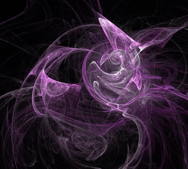 Image One Digital Fractal Black Color — Stock Photo, Image