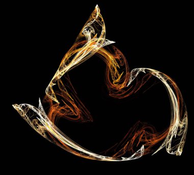 Siyah Renk Üzerine Bir Dijital Fraktal Resmi