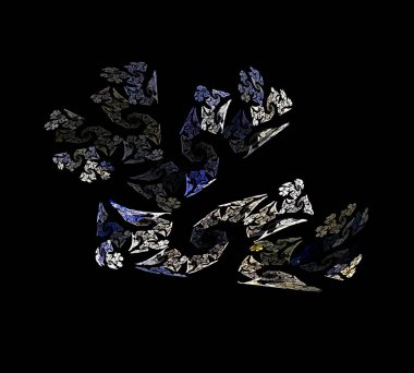 Siyah Renk Üzerine Bir Dijital Fraktal Resmi