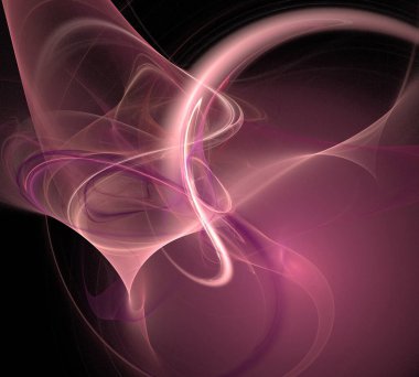 Siyah Renk Üzerine Bir Dijital Fraktal Resmi