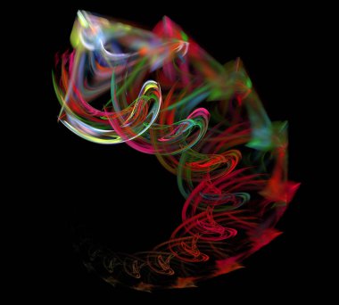 Siyah Renk Üzerine Bir Dijital Fraktal Resmi