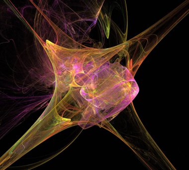 Siyah Renk Üzerine Bir Dijital Fraktal Resmi