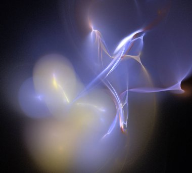 Siyah Renk Üzerine Bir Dijital Fraktal Resmi