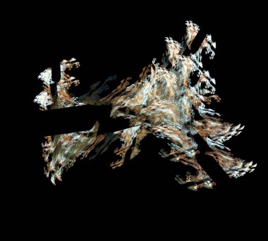 Siyah Renk Üzerine Bir Dijital Fraktal Resmi