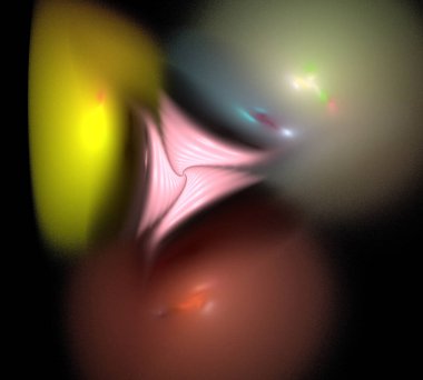 Siyah Renk Üzerine Bir Dijital Fraktal Resmi