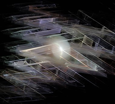 Siyah Renk Üzerine Bir Dijital Fraktal Resmi