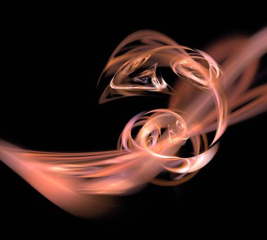 Siyah Renk Üzerine Bir Dijital Fraktal Resmi