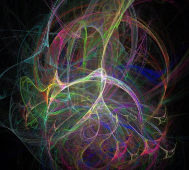 Siyah Renk Üzerine Bir Dijital Fraktal Resmi