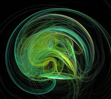 Siyah Renk Üzerine Bir Dijital Fraktal Resmi