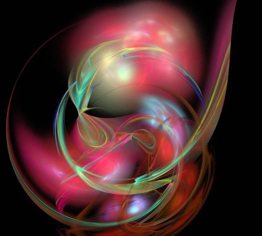 Siyah Renk Üzerine Bir Dijital Fraktal Resmi