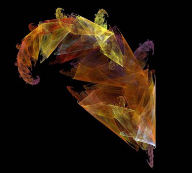 Siyah Renk Üzerine Bir Dijital Fraktal Resmi