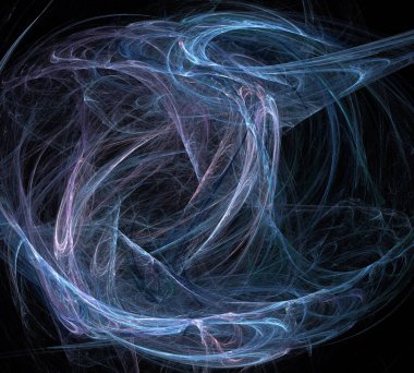 Siyah Renk Üzerine Bir Dijital Fraktal Resmi