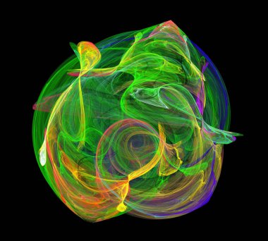 Siyah Renk Üzerine Bir Dijital Fraktal Resmi