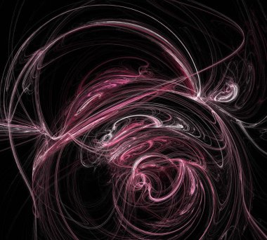 Siyah Renk Üzerine Bir Dijital Fraktal Resmi