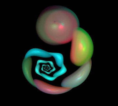 Siyah Renk Üzerine Bir Dijital Fraktal Resmi