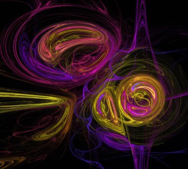 Siyah Renk Üzerine Bir Dijital Fraktal Resmi