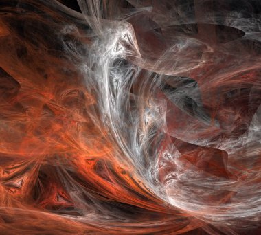 Siyah Renk Üzerine Bir Dijital Fraktal Resmi