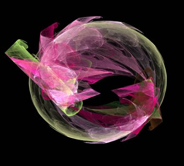 Siyah Renk Üzerine Bir Dijital Fraktal Resmi