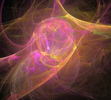 Siyah Renk Üzerine Bir Dijital Fraktal Resmi