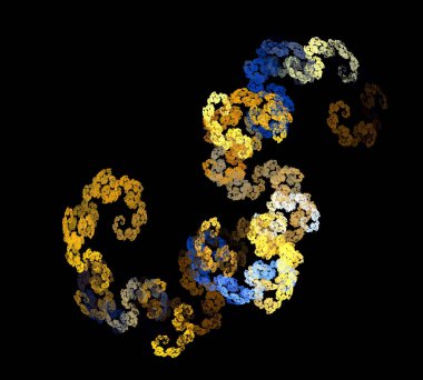 Siyah Renk Üzerine Bir Dijital Fraktal Resmi