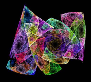 Siyah Renk Üzerine Bir Dijital Fraktal Resmi