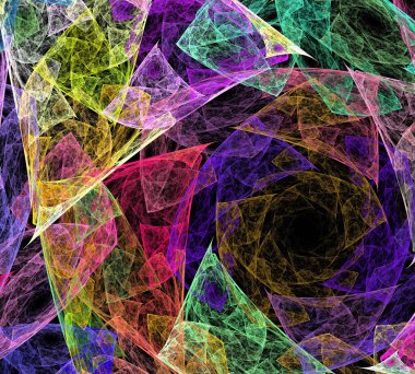 Siyah Renk Üzerine Bir Dijital Fraktal Resmi