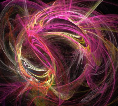 Siyah Renk Üzerine Bir Dijital Fraktal Resmi