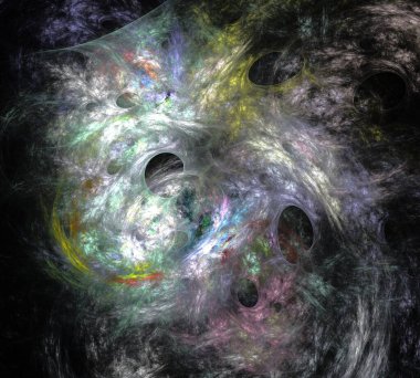 Siyah Renk Üzerine Bir Dijital Fraktal Resmi