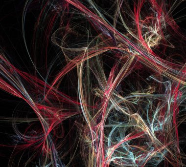 Siyah Renk Üzerine Bir Dijital Fraktal Resmi