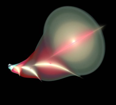 Siyah Renk Üzerine Bir Dijital Fraktal Resmi