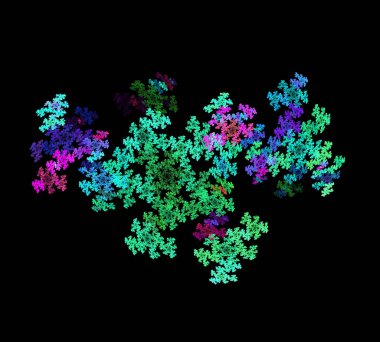 Siyah Renk Üzerine Bir Dijital Fraktal Resmi
