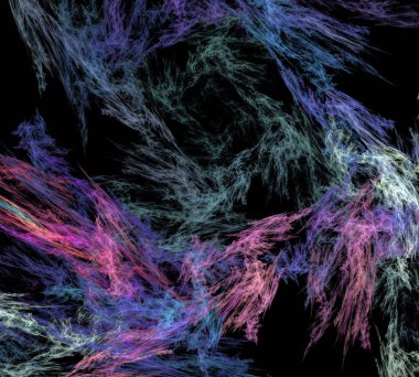 Siyah Renk Üzerine Bir Dijital Fraktal Resmi