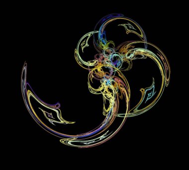 Siyah Renk Üzerine Bir Dijital Fraktal Resmi