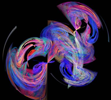 Siyah Renk Üzerine Bir Dijital Fraktal Resmi