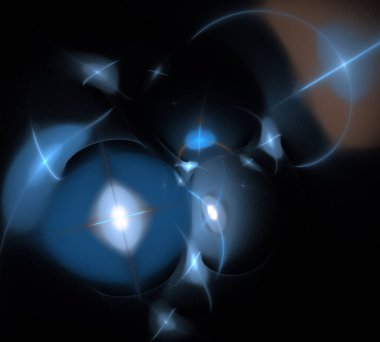 Siyah Renk Üzerine Bir Dijital Fraktal Resmi