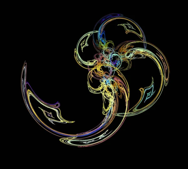 Siyah Renk Üzerine Bir Dijital Fraktal Resmi