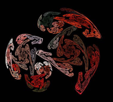 Siyah Renk Üzerine Bir Dijital Fraktal Resmi