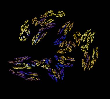 Siyah Renk Üzerine Bir Dijital Fraktal Resmi