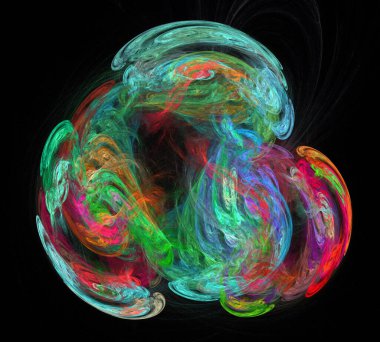 Siyah Renk Üzerine Bir Dijital Fraktal Resmi