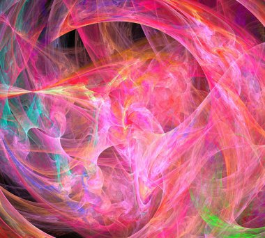 Siyah Renk Üzerine Bir Dijital Fraktal Resmi