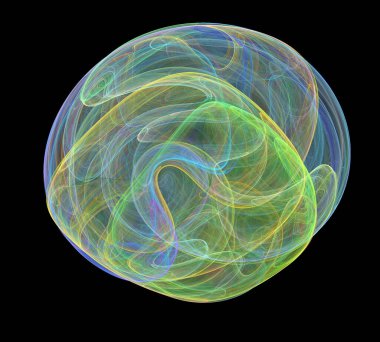 Siyah Renk Üzerine Bir Dijital Fraktal Resmi